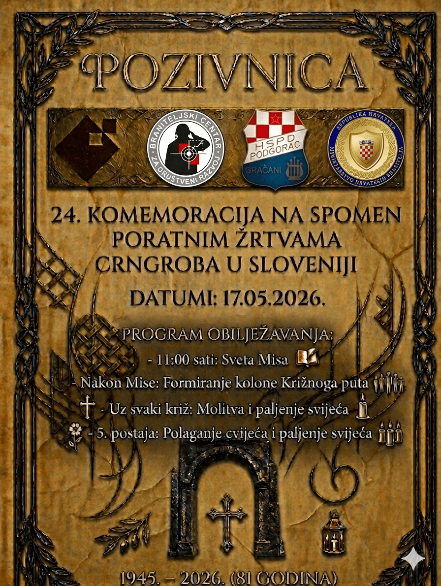 NAJAVA: 24. komemoracija za žrtve Crngroba – sjećanje koje ne blijedi