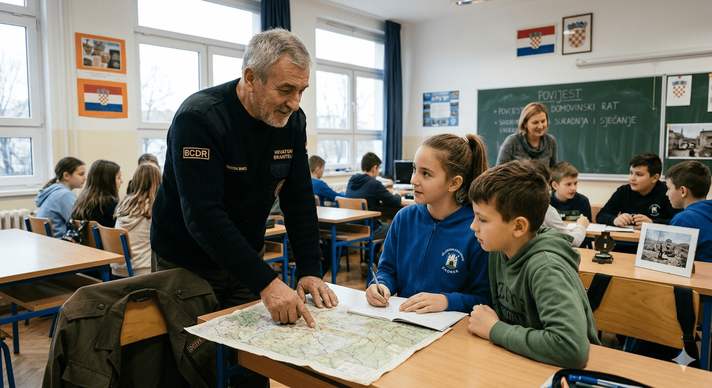 Hrvatski branitelj predje djeci u školi